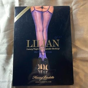 Honey Birdette Lilian Violet Thigh High Suspender Stockings